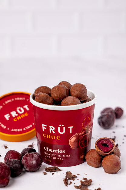 FRÜT Choc Cherries coated in Milk Chocolate
