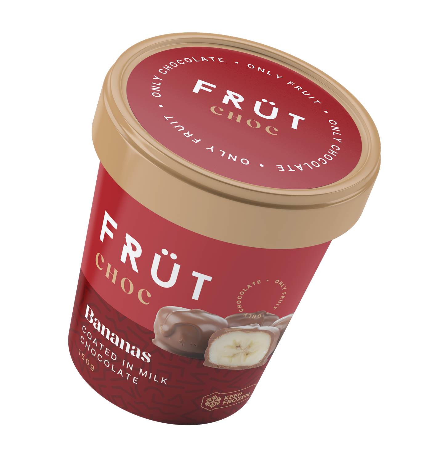 FRÜT Choc Bananas coated in Milk Chocolate