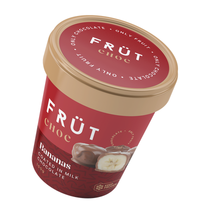 FRÜT Choc Bananas coated in Milk Chocolate