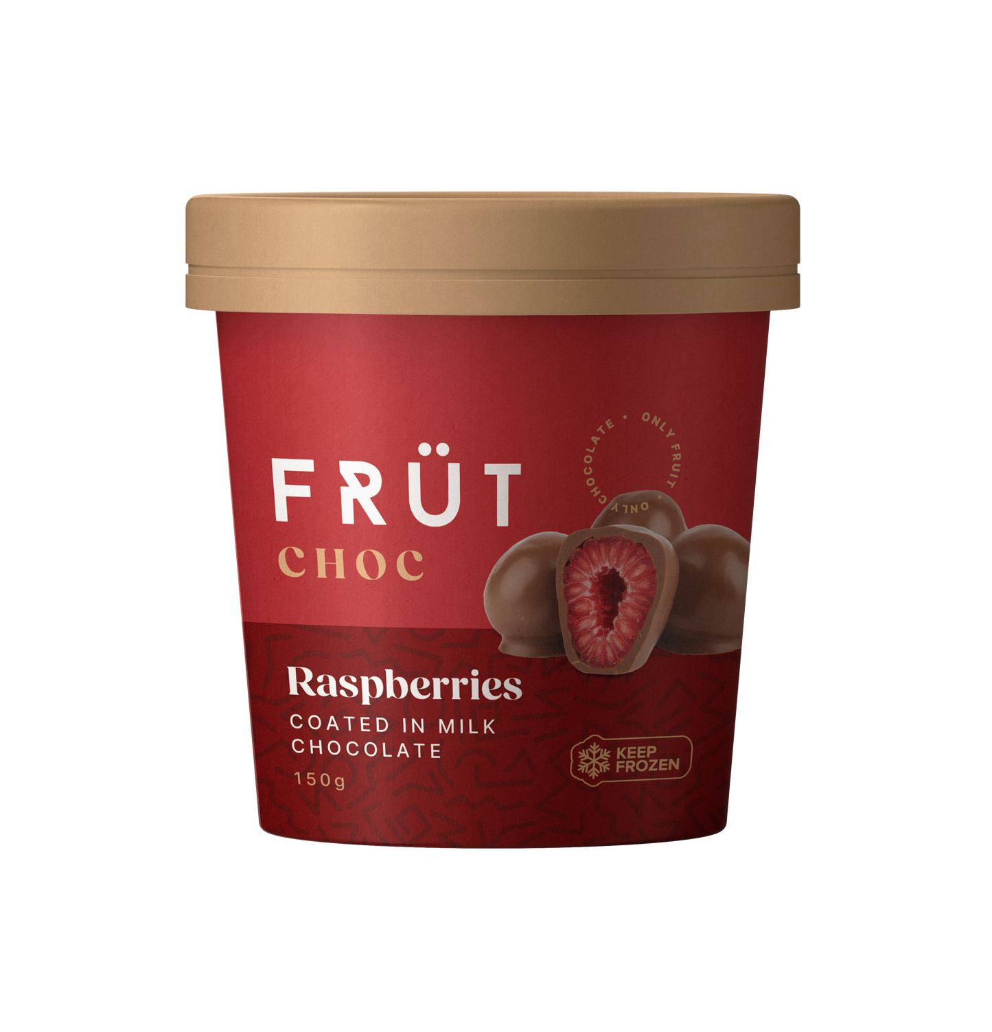 FRÜT Choc Raspberries coated in Milk Chocolate