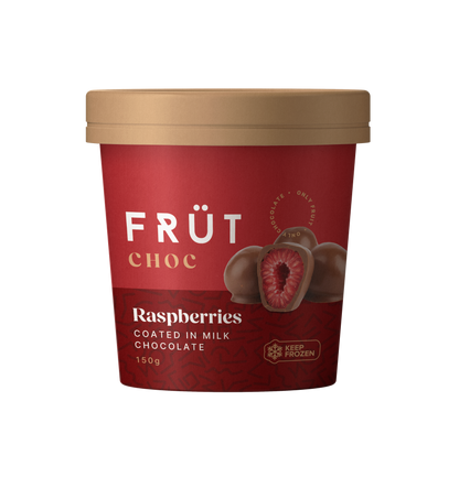 FRÜT Choc Raspberries coated in Milk Chocolate