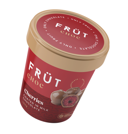 FRÜT Choc Cherries coated in Milk Chocolate
