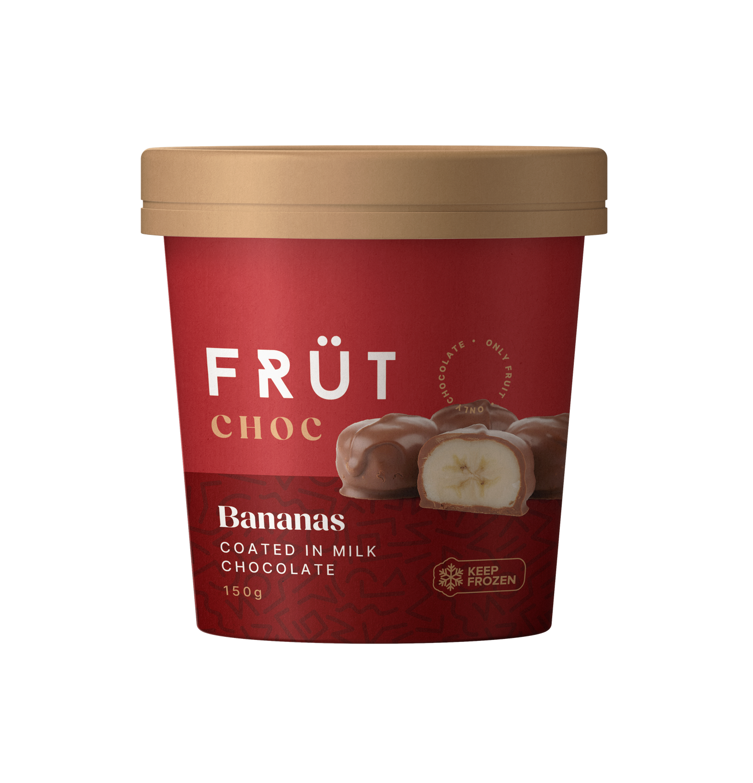 FRÜT Choc Bananas coated in Milk Chocolate