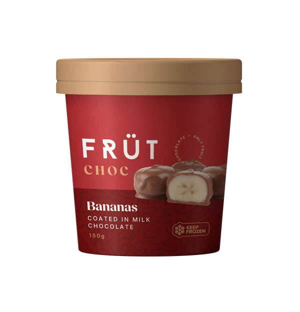 FRÜT Choc Bananas coated in Milk Chocolate