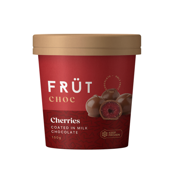FRÜT Choc Cherries coated in Milk Chocolate