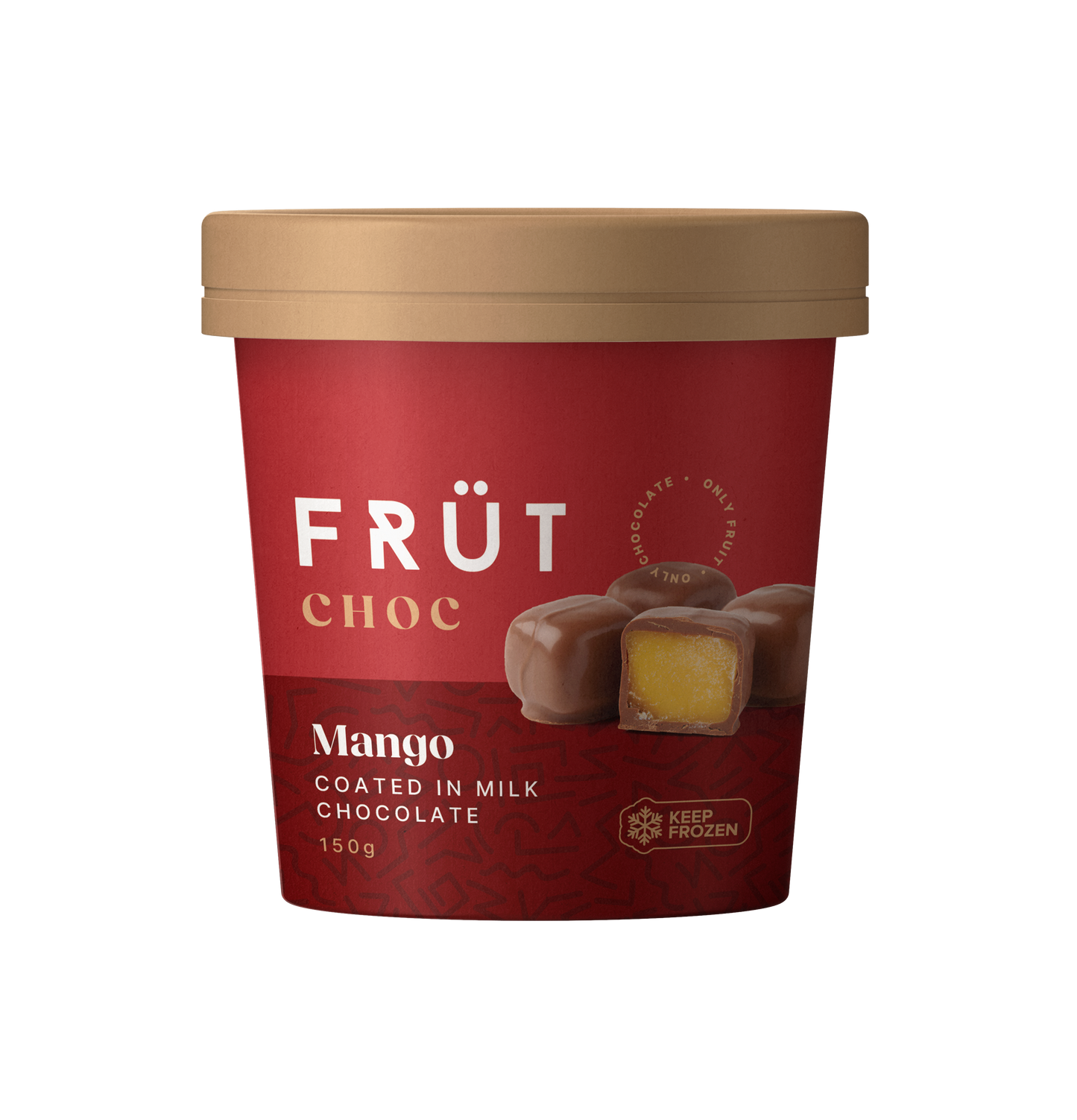 FRÜT Choc Mango coated in Milk Chocolate