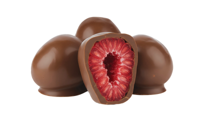 FRÜT Choc Raspberries coated in Milk Chocolate